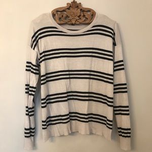 J Crew Heather and Navy Stipe Sweater XL